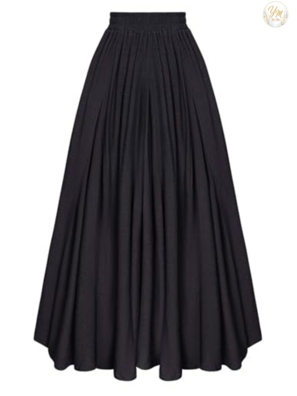 Women's Flowy A-Line Maxi Skirt Renaissance Boho Ruffle Hem Pockets